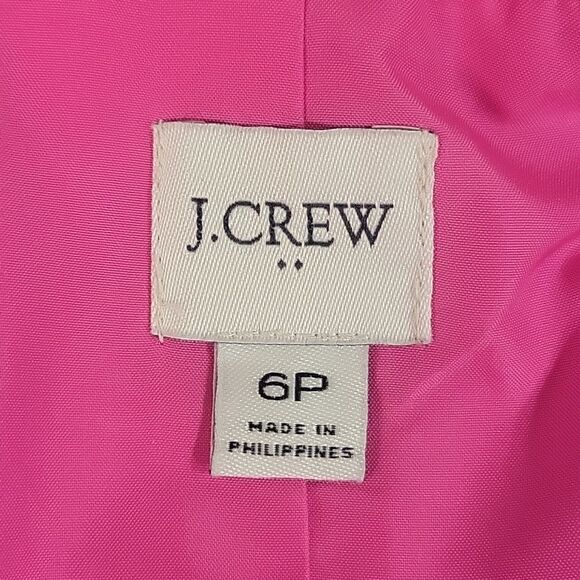 J. Crew Re-imagined Pink Linen Cotton Blended Blazer Jacket, Size 6P - Picture 3 of 6